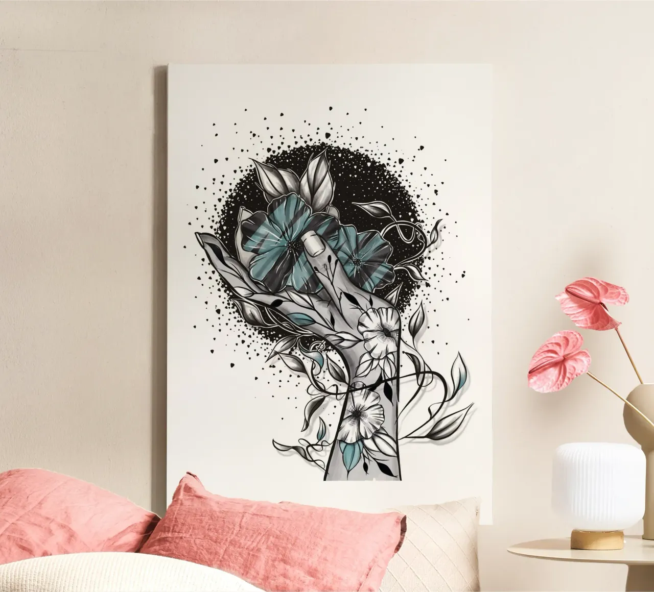 Grow tela con Cornice a cassetta da Stella-Illustrations