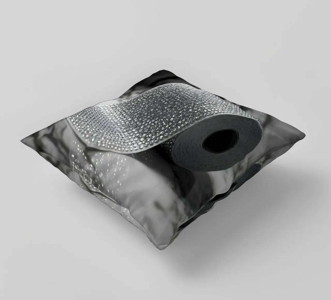 Rotolo di carta igienica intarsiata con diamanti cuscino da Plain Thoughts