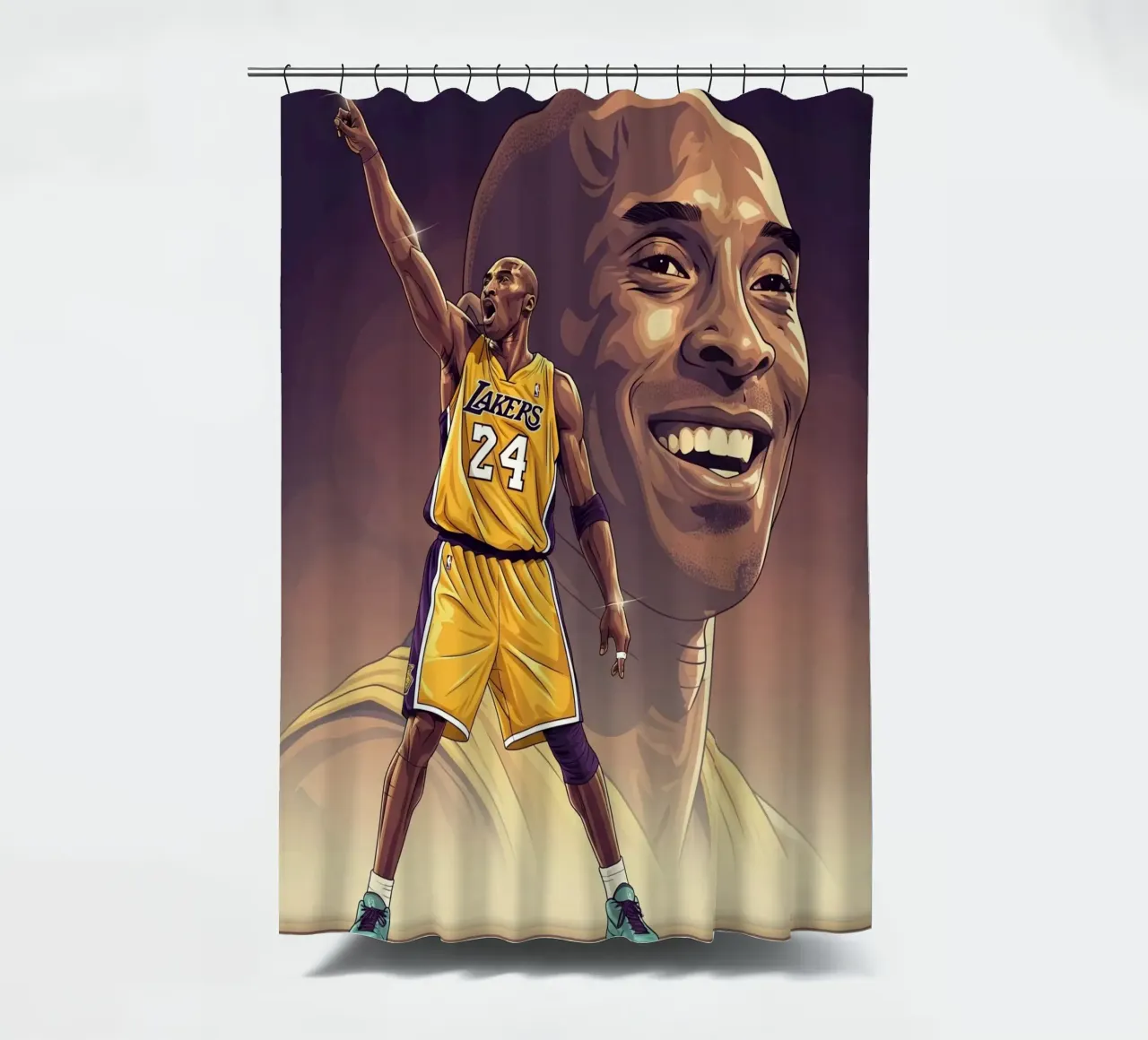 Basketball icon - Kobe Bryant shower curtain by Lembayung art