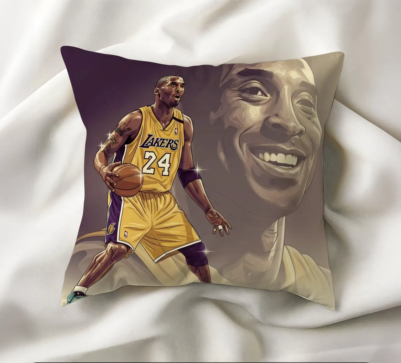 Kobe Bryant smile cuscino da Lembayung art