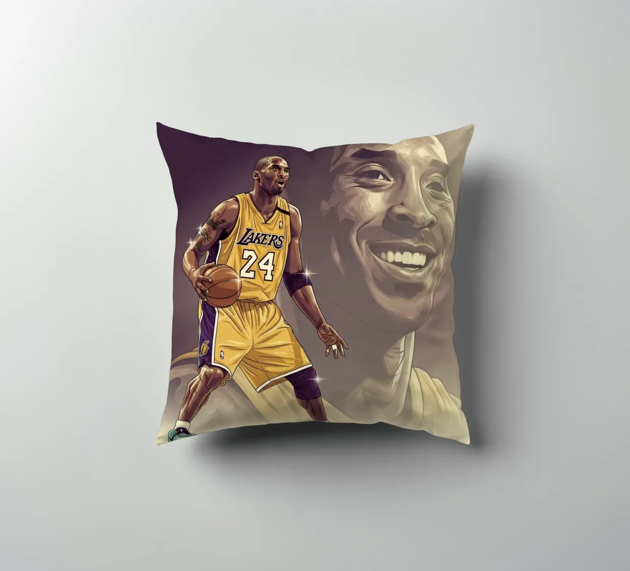 Kobe Bryant smile cuscino da Lembayung art