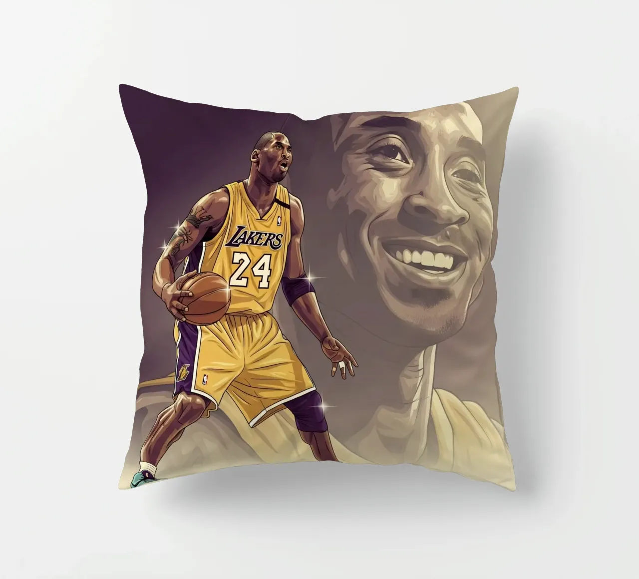 Kobe Bryant smile cuscino da Lembayung art