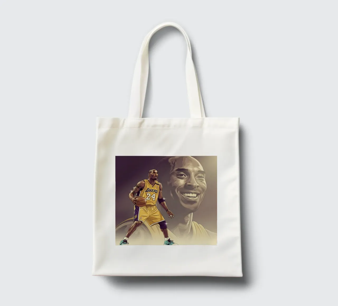 Kobe Bryant smile tote bag by Lembayung art