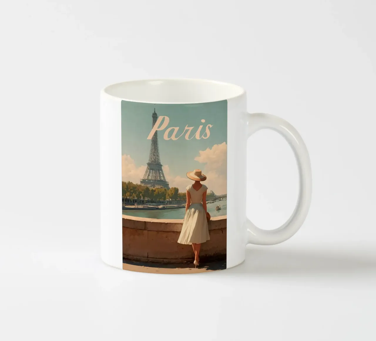 Poster di viaggio vintage di Parigi tazza in ceramica da Vintage Travel Art