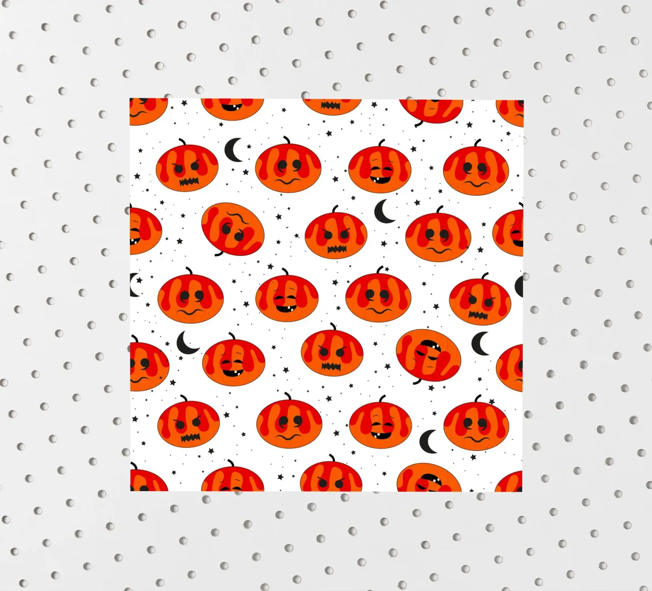 Pumpkins seamless fabric design pattern with moon and stars (citrouilles sans couture avec lune et étoiles) autocollant de gulsengunel