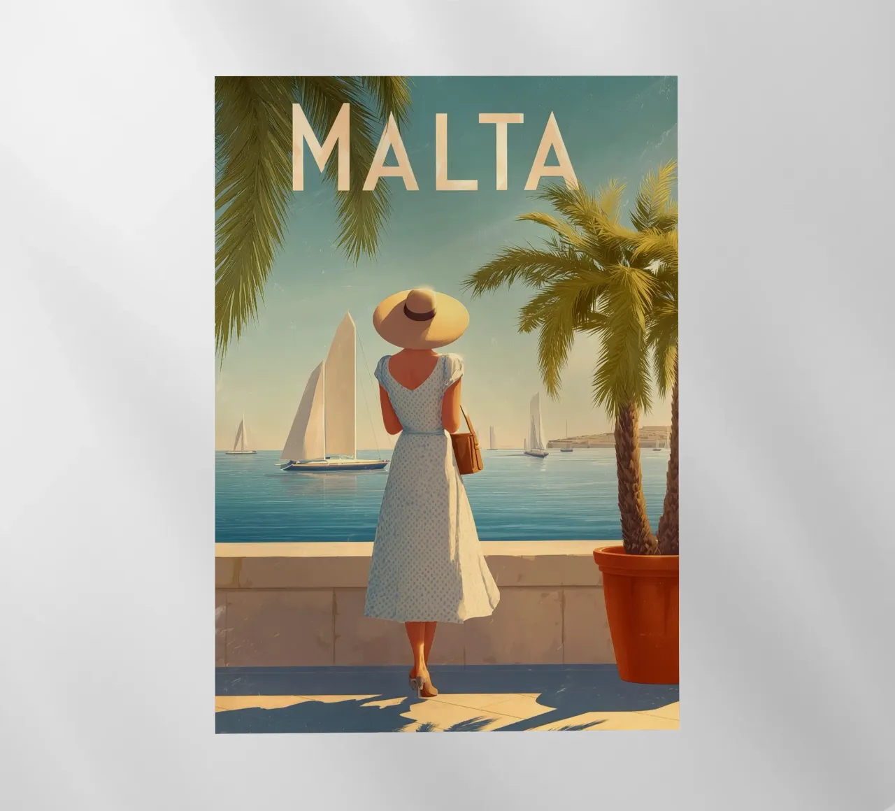 Malta Vintage Reiseposter backlit film by Vintage Travel Art