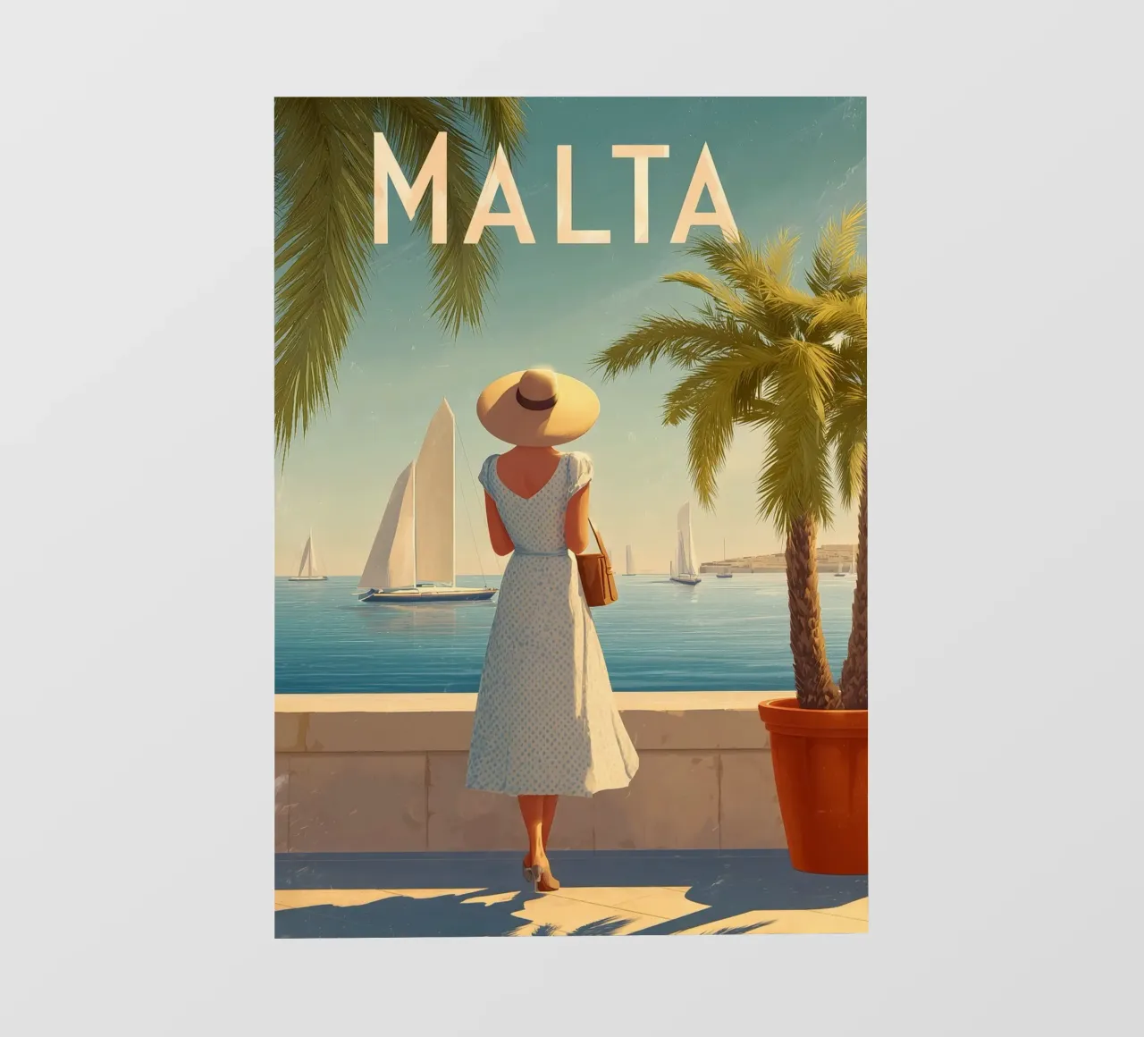 Malta Vintage Reiseposter backlit film by Vintage Travel Art