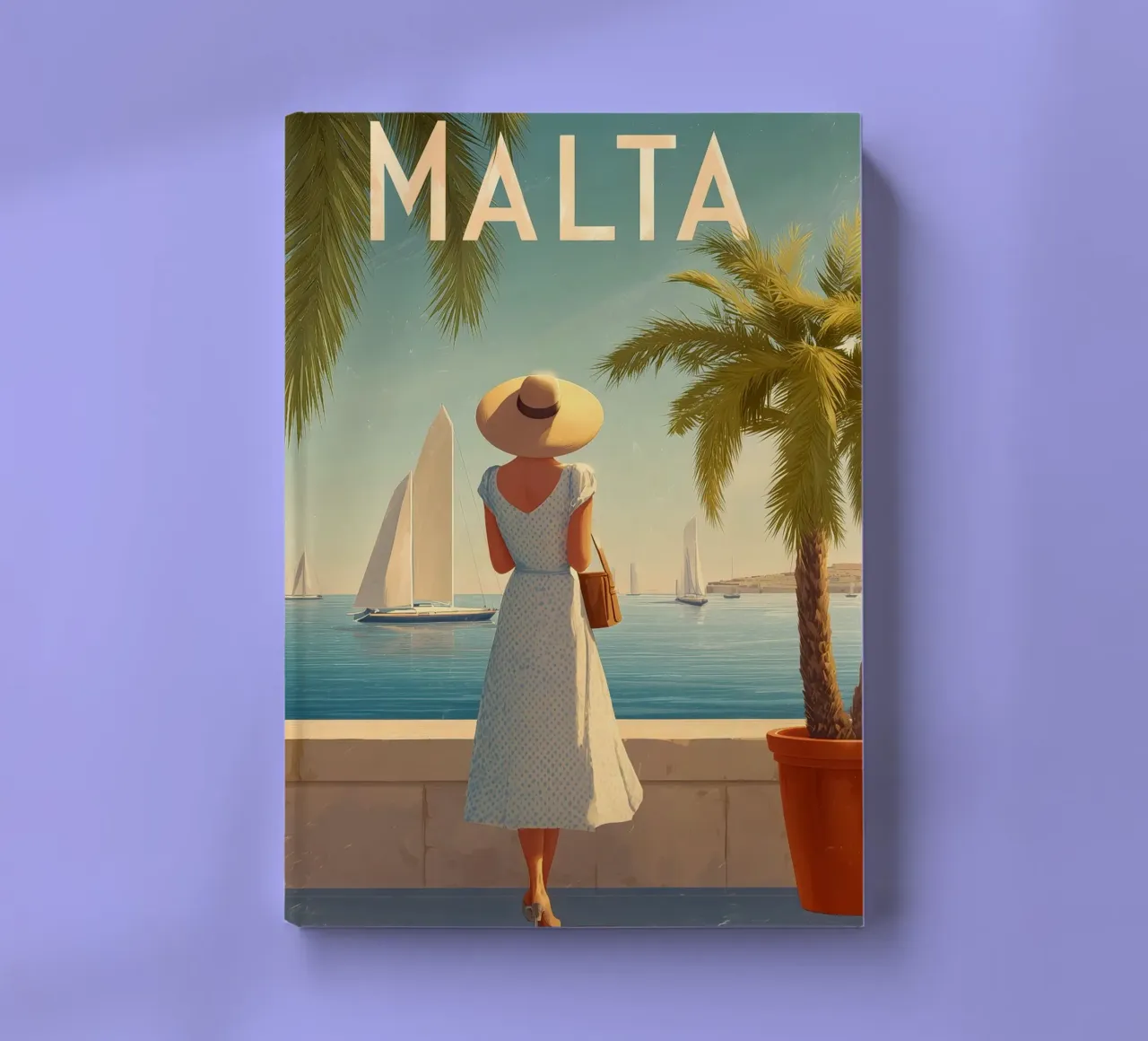 Malta Vintage Reiseposter notebook by Vintage Travel Art