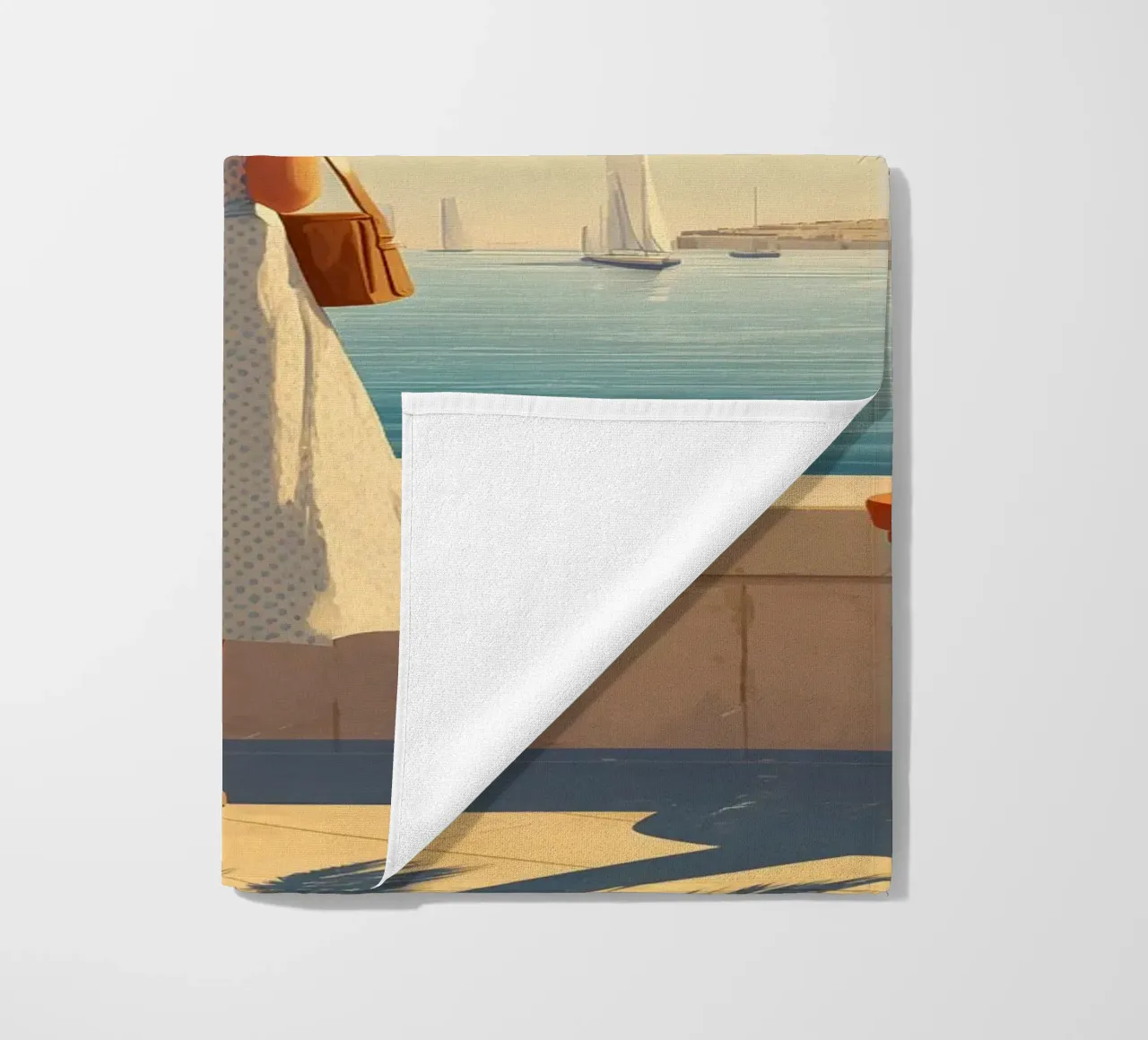 Malta Vintage Reiseposter beach towel by Vintage Travel Art