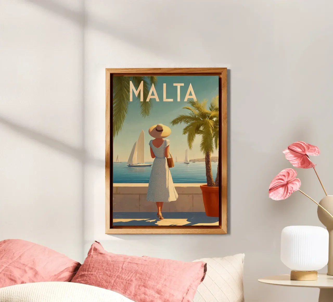 Malta Vintage Reiseposter alu-dibond by Vintage Travel Art