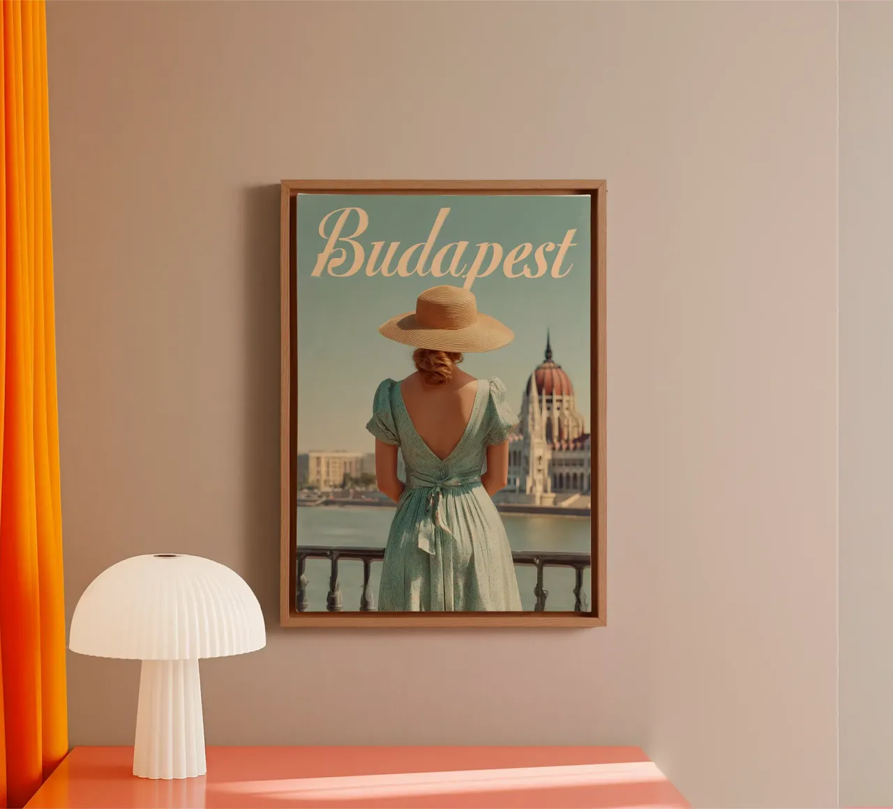 Budapest vintage art canvas by Vintage Travel Art