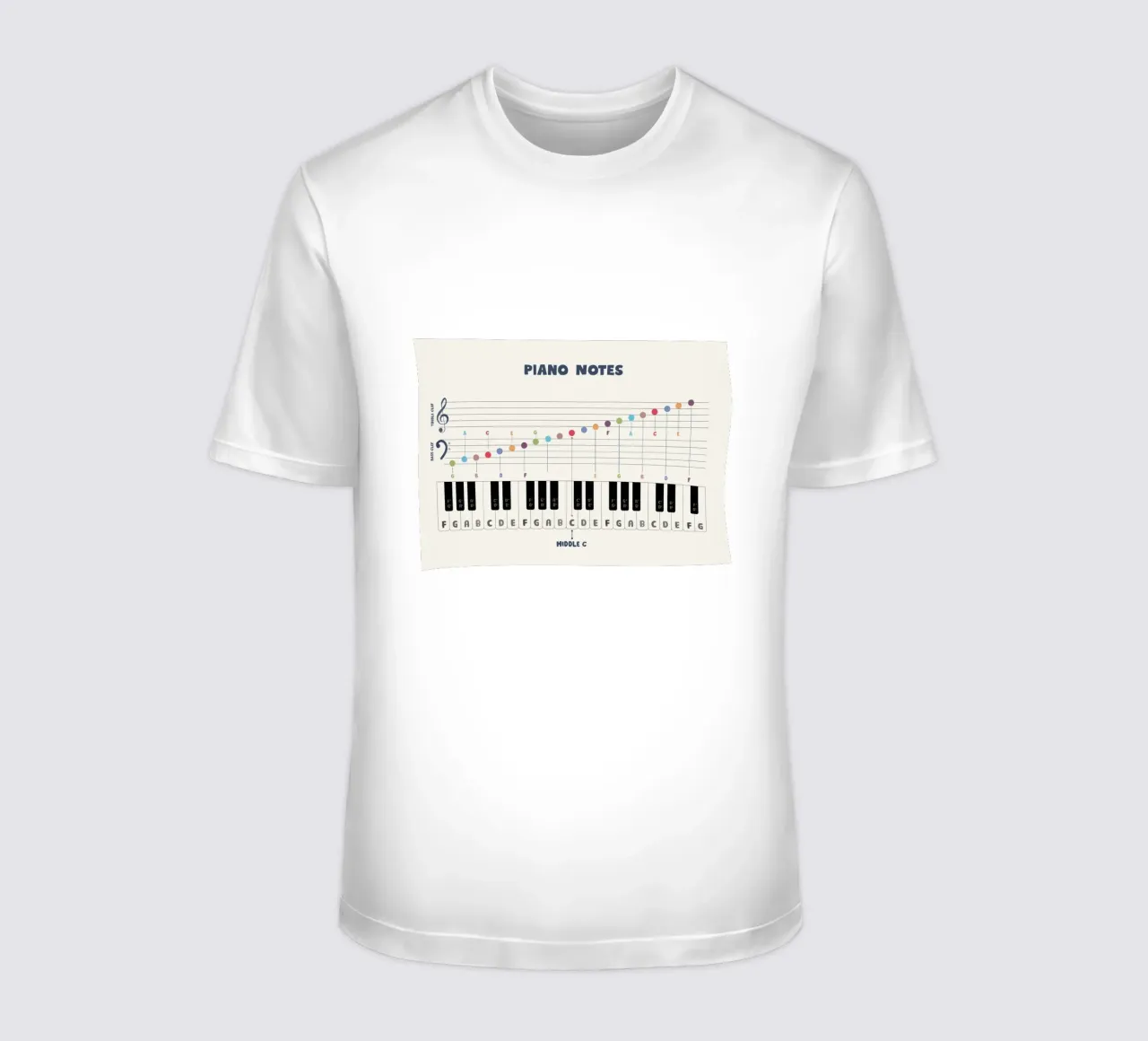 Color Piano Note Chart t-shirt da Attaboy Dsgn