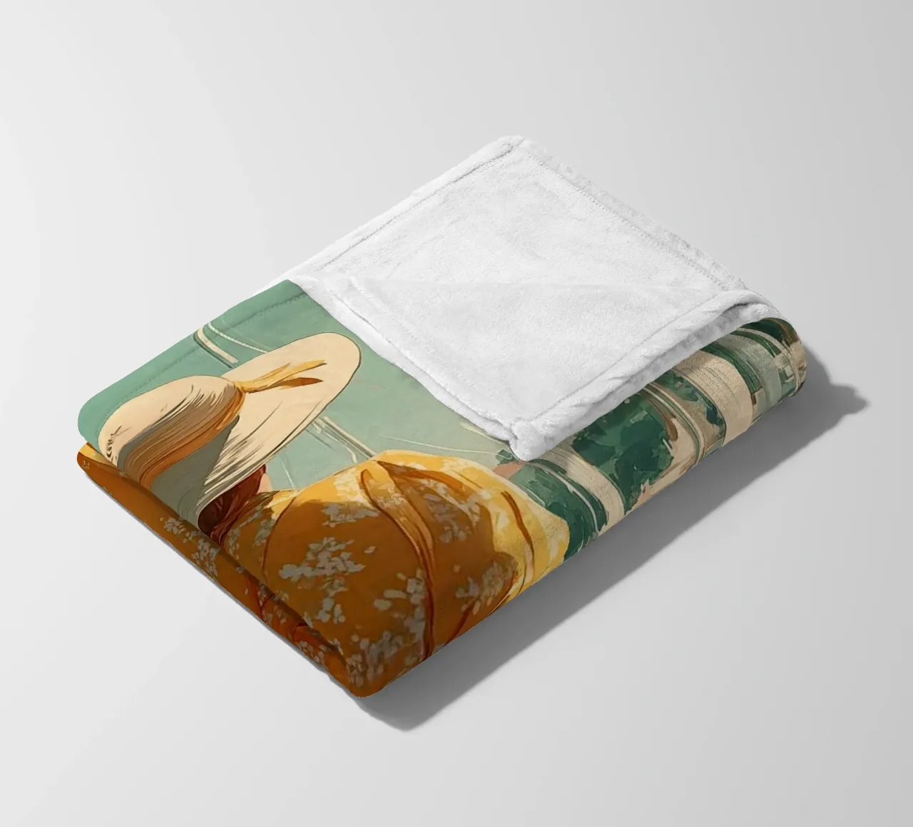 Lisbon vintage art fleece blanket by Vintage Travel Art