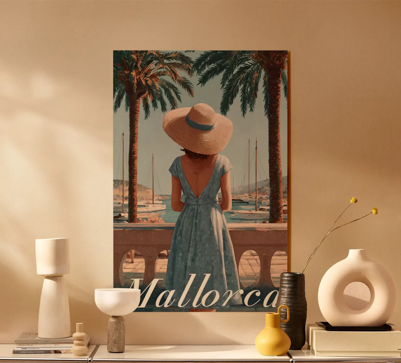 Mallorca Vintage Reiseposter acrylic glass by Vintage Travel Art