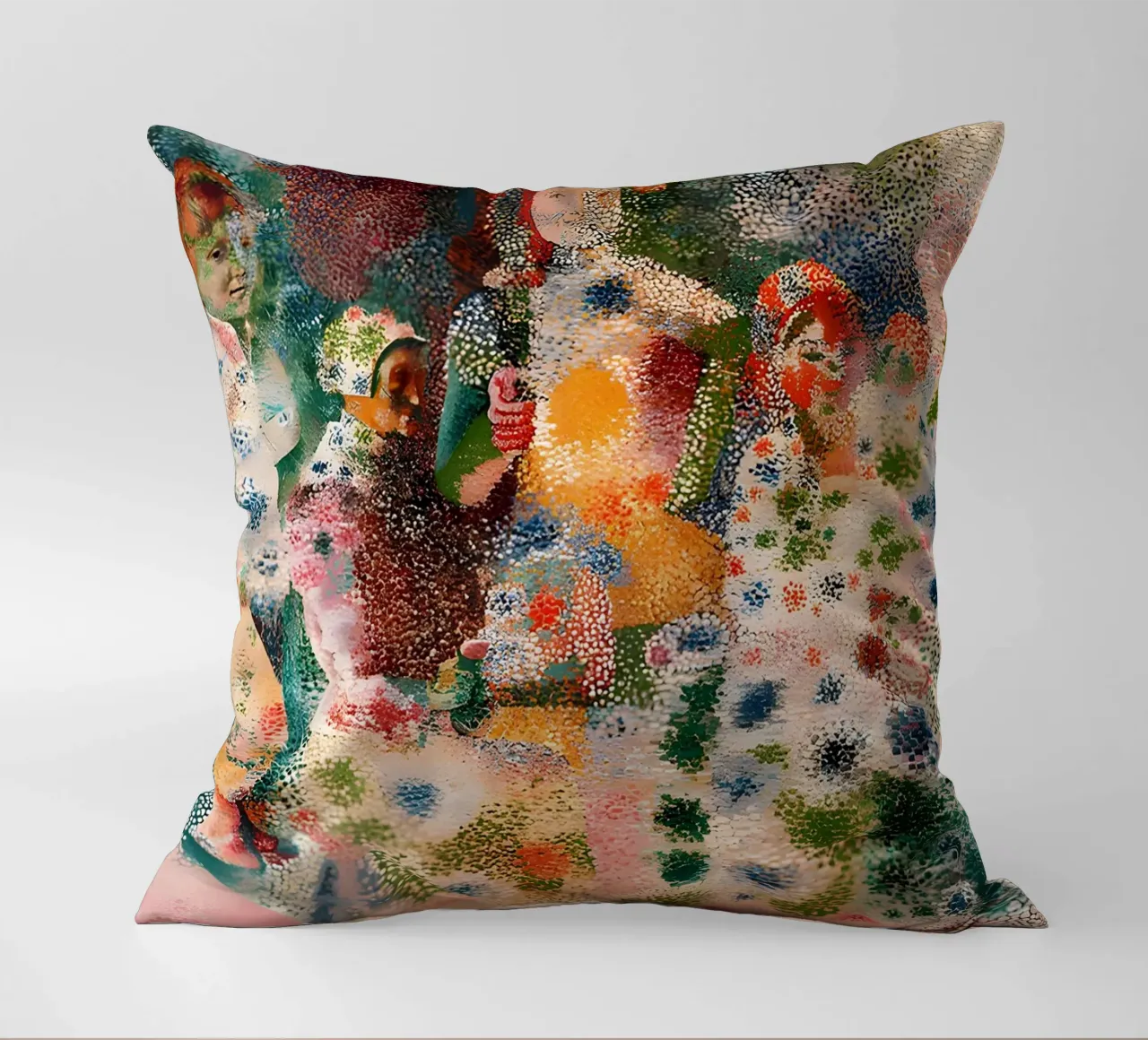 Picasso Inspired Child Portrait - Abstract Expressionist Pri decorative cushion by homdeco