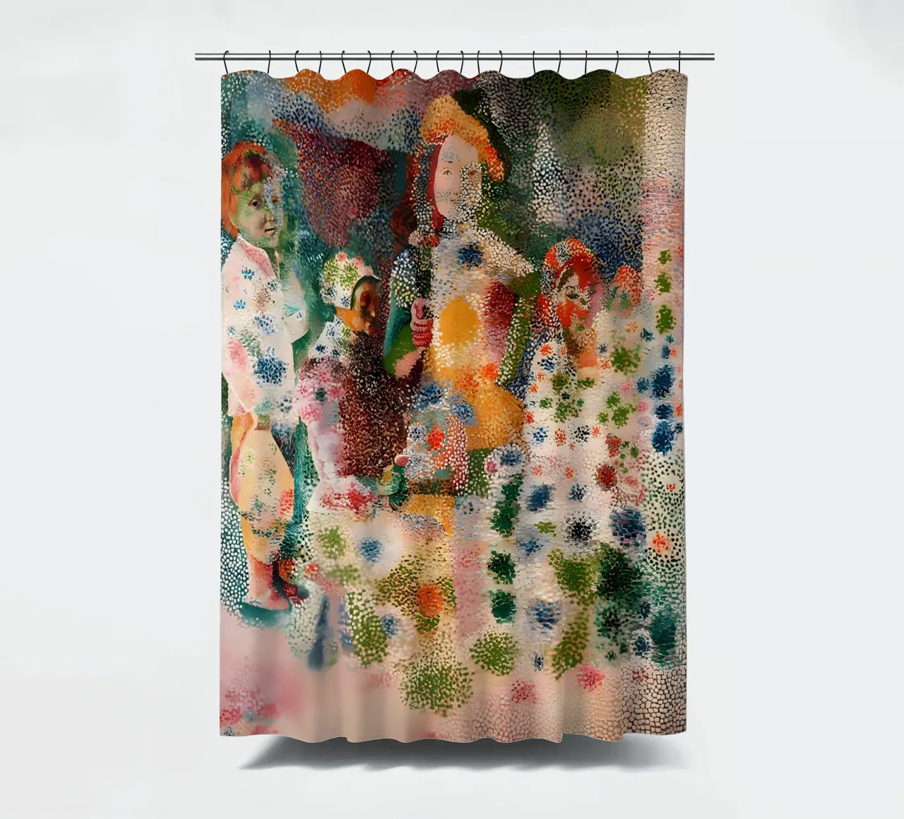 Picasso Inspired Child Portrait - Abstract Expressionist Pri shower curtain by homdeco