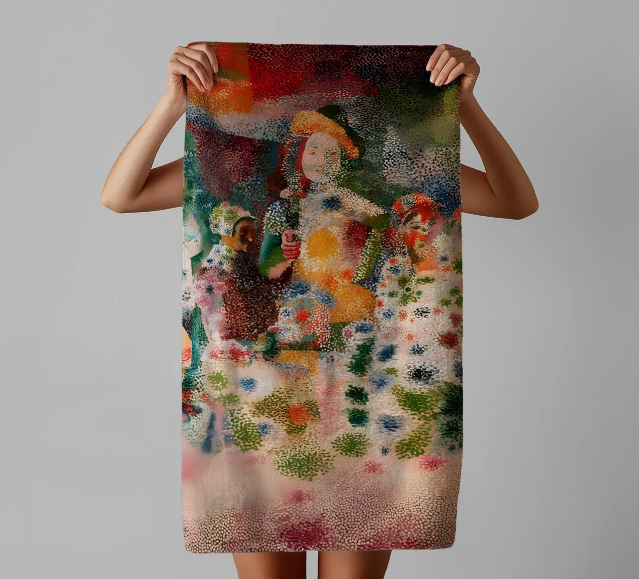 Picasso Inspired Child Portrait - Abstract Expressionist Pri towel by homdeco