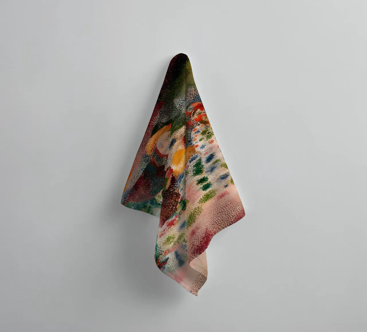 Picasso Inspired Child Portrait - Abstract Expressionist Pri towel by homdeco
