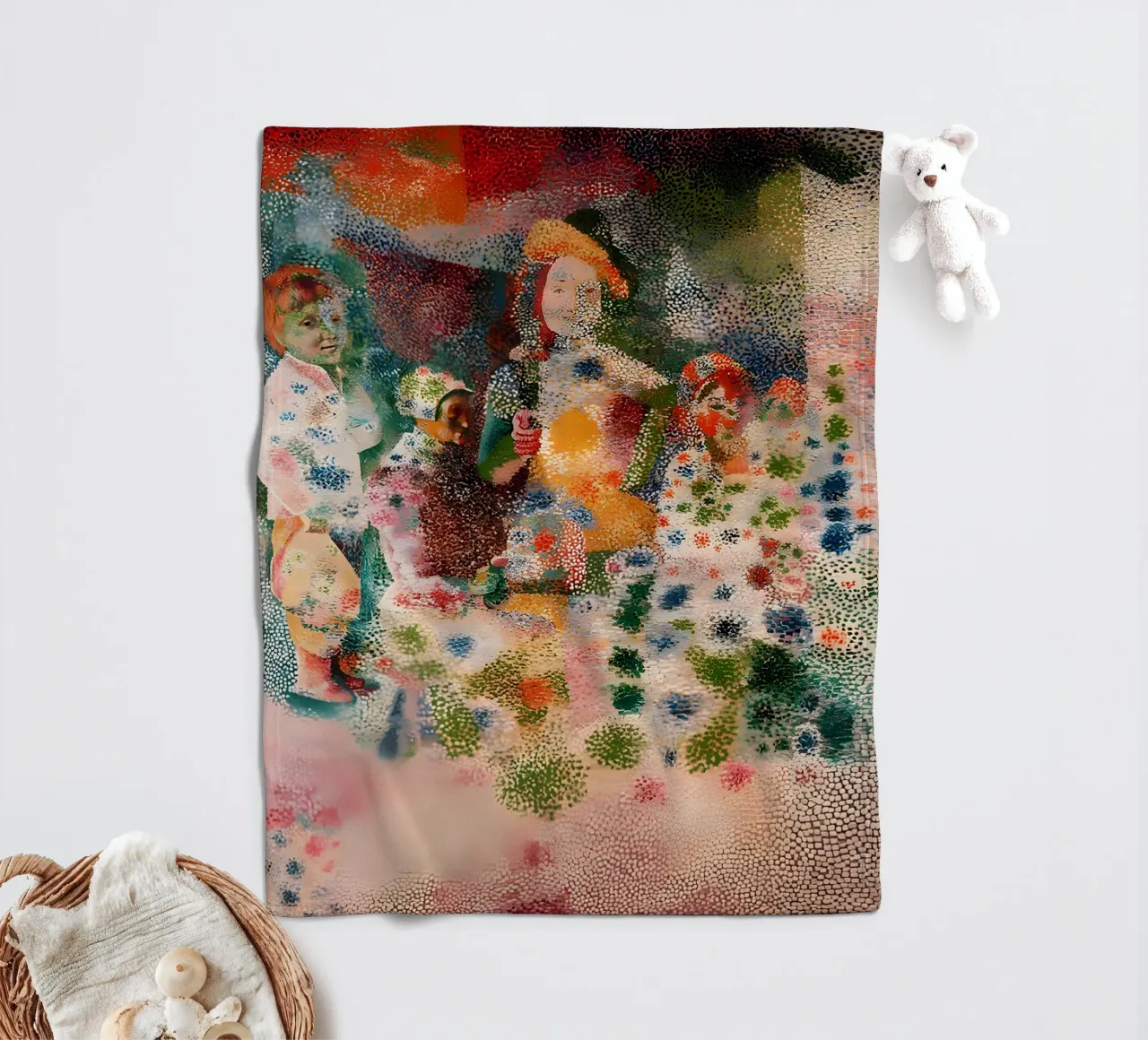 Picasso Inspired Child Portrait - Abstract Expressionist Pri fleece blanket by homdeco