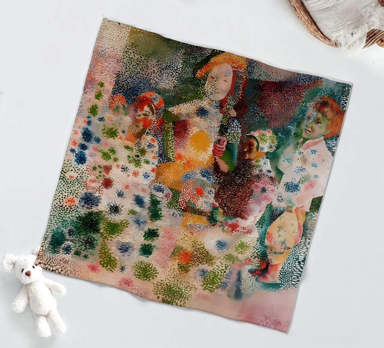 Picasso Inspired Child Portrait - Abstract Expressionist Pri fleece blanket by homdeco