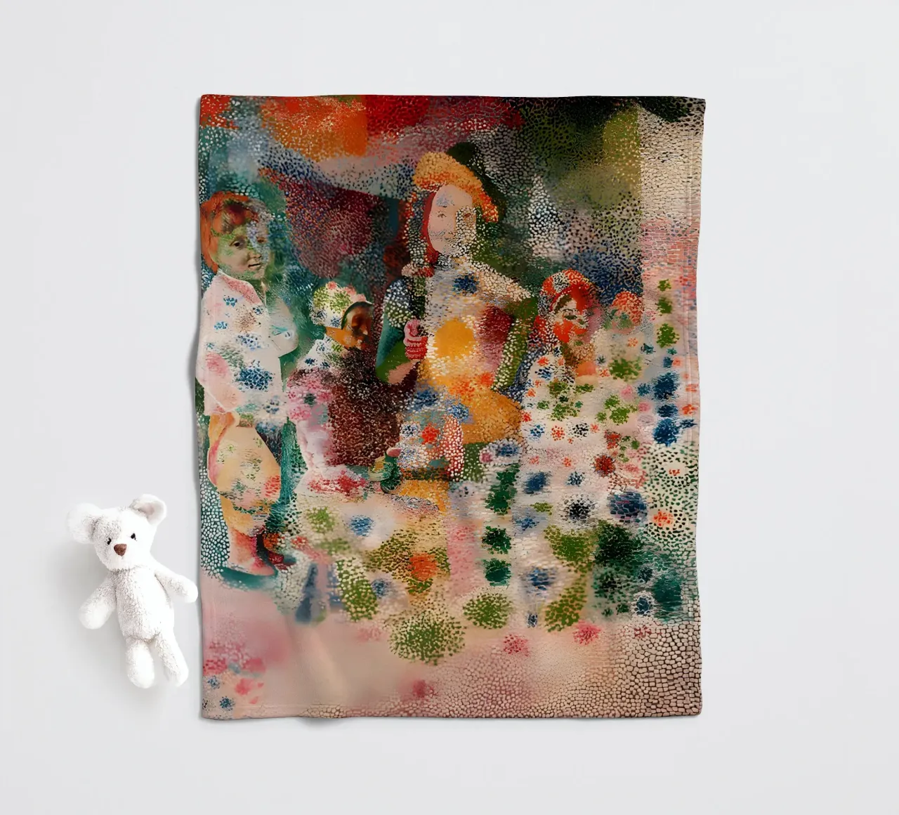 Picasso Inspired Child Portrait - Abstract Expressionist Pri fleece blanket by homdeco