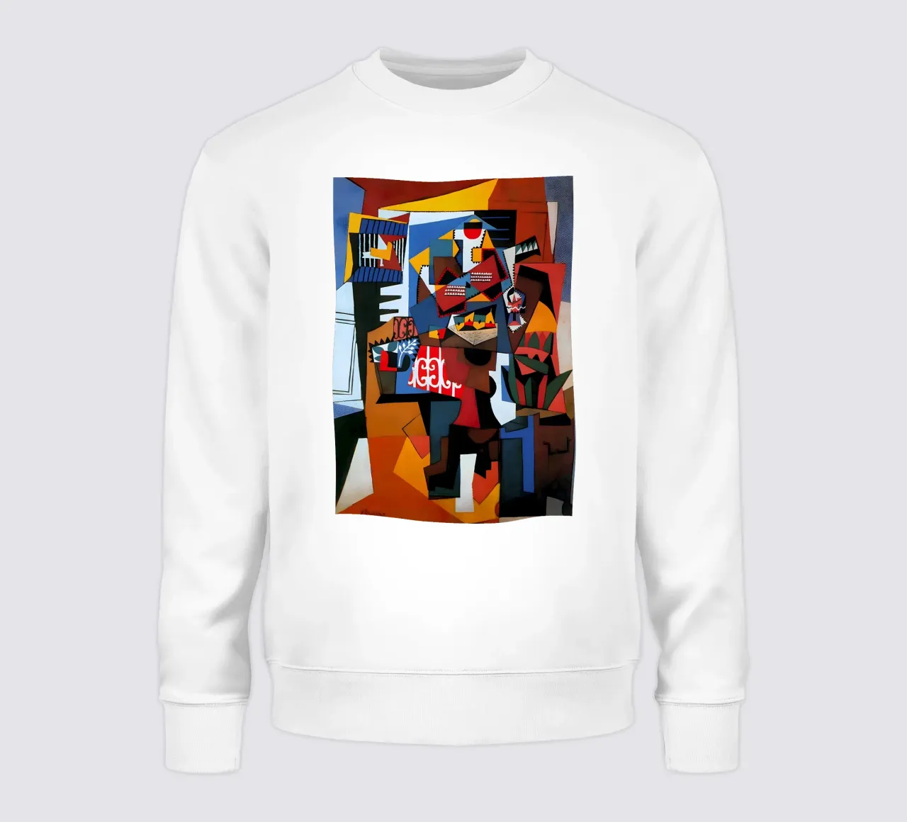 Picasso Inspired Still Life - Dynamic Cubist Art Print sweatshirt by homdeco