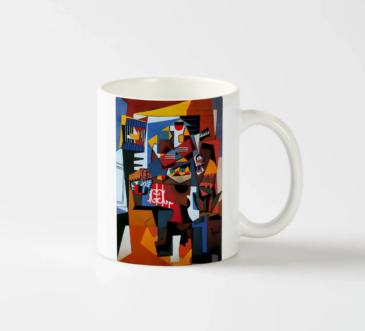 Picasso Inspired Still Life - Dynamic Cubist Art Print ceramic mug by homdeco