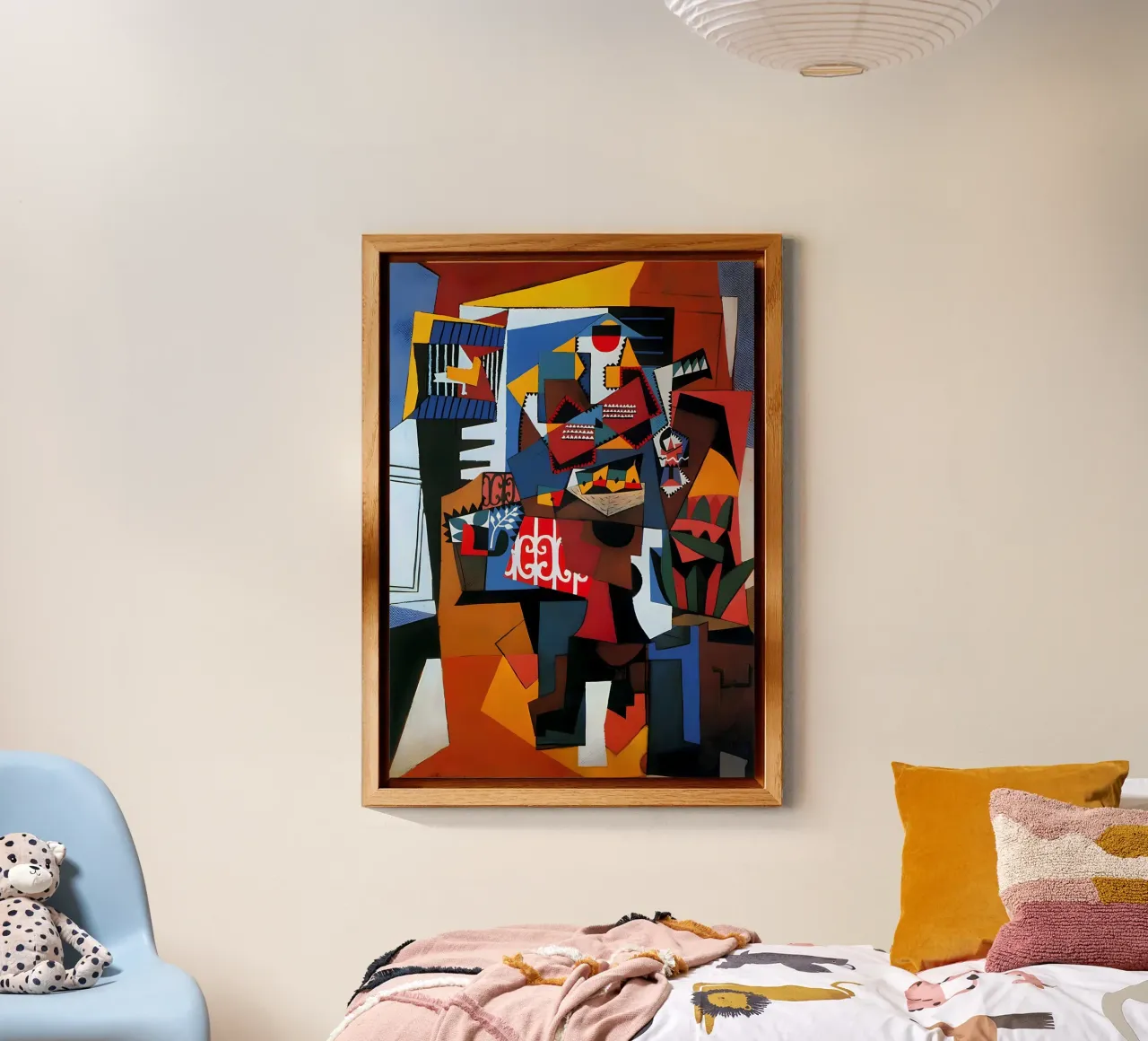Natura morta ispirata a Picasso - Stampa d'arte cubista dinamica pannello forex da homdeco