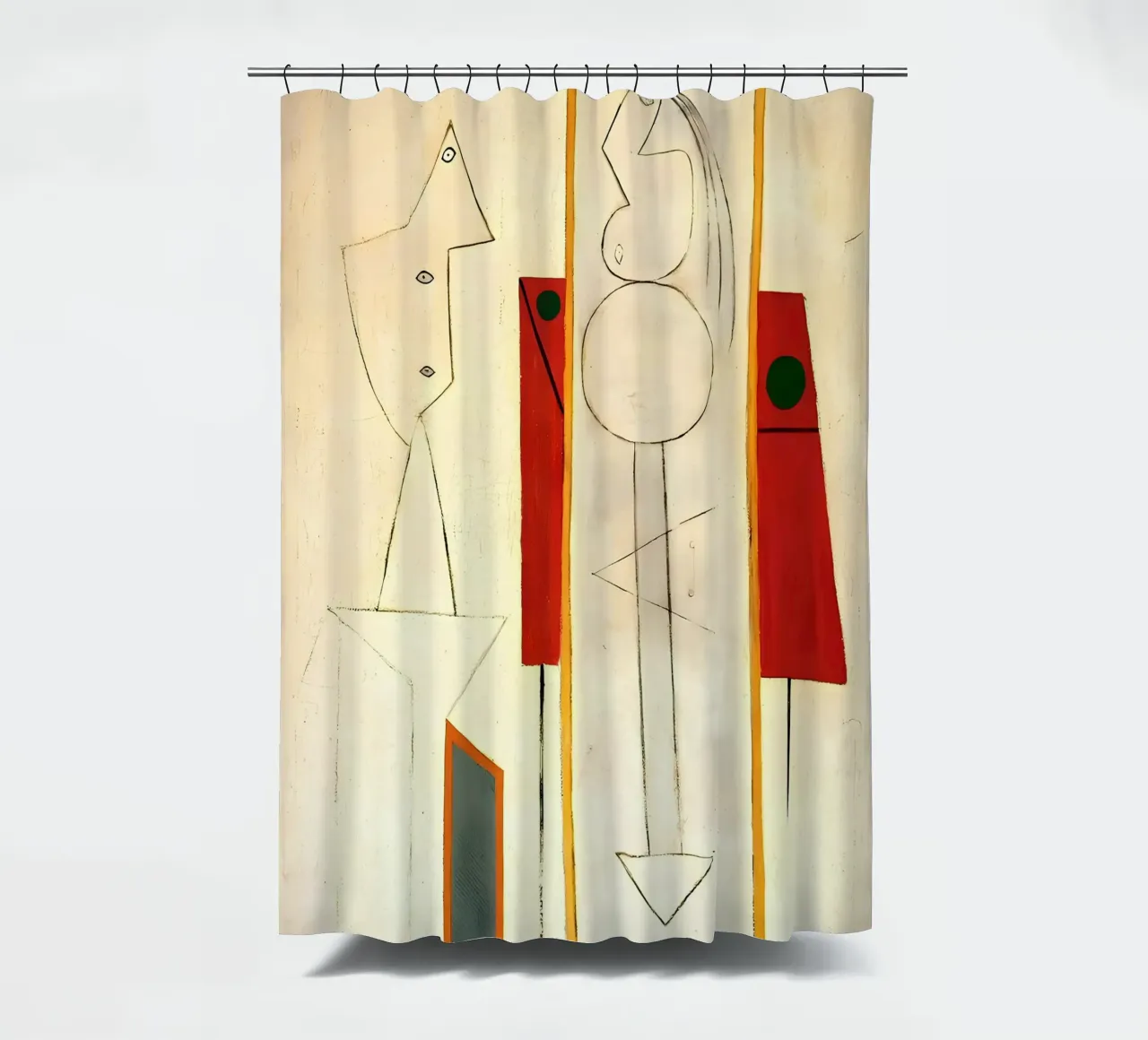 Forme surreali ispirate a Picasso - Arte astratta minimalista Pri tenda da doccia da homdeco