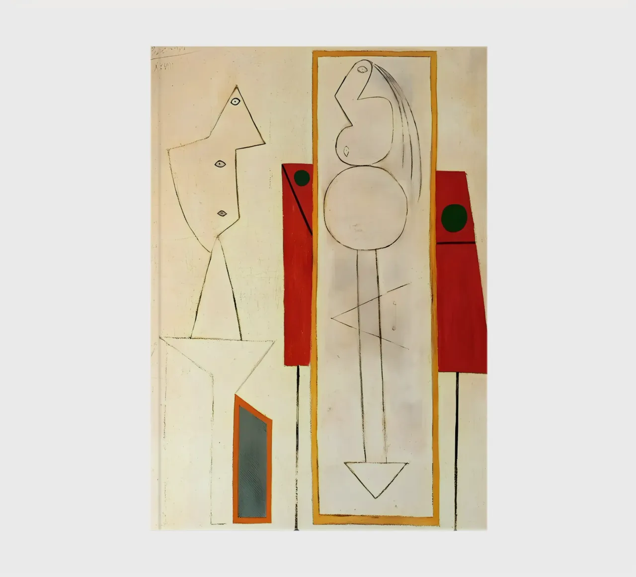 Picasso Inspired Surreal Forms - Minimalist Abstract Art Pri notebook by homdeco