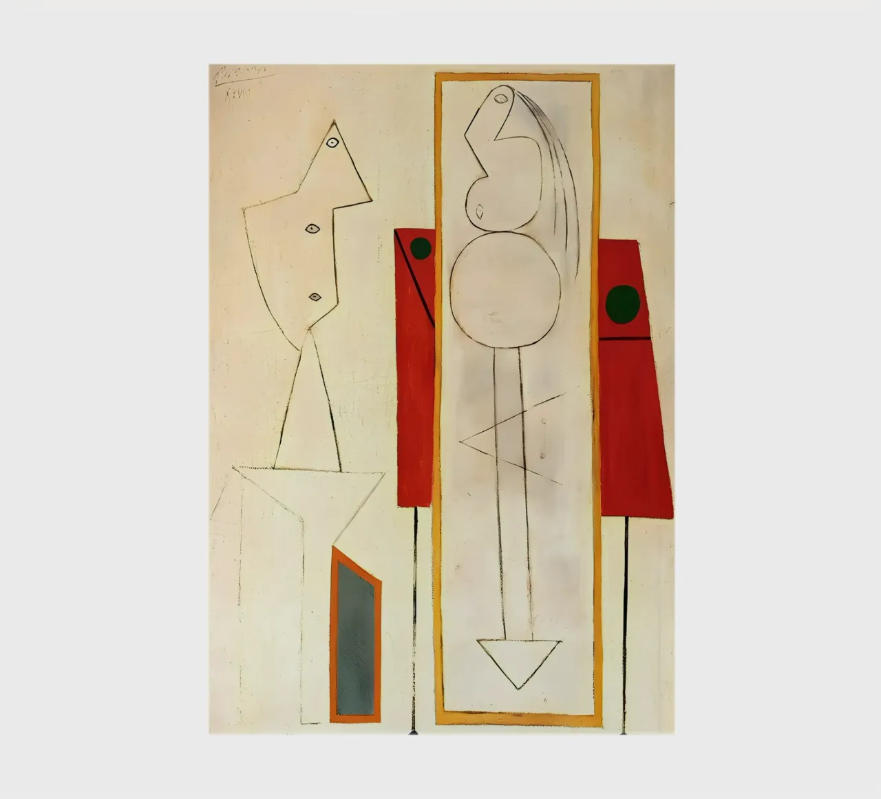 Picasso Inspired Surreal Forms - Minimalist Abstract Art Pri notebook by homdeco