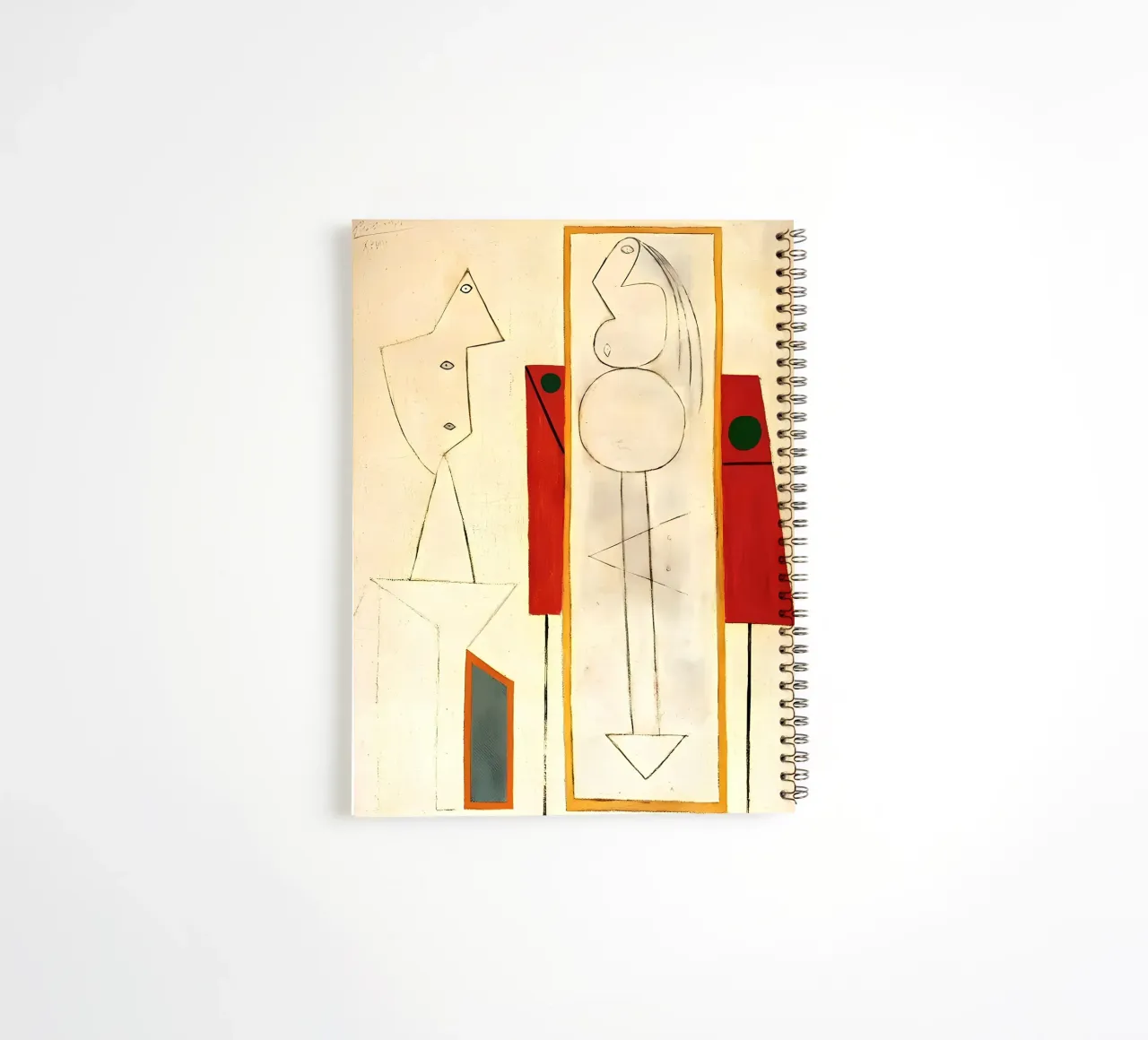 Picasso Inspired Surreal Forms - Minimalist Abstract Art Pri spiral notebook by homdeco