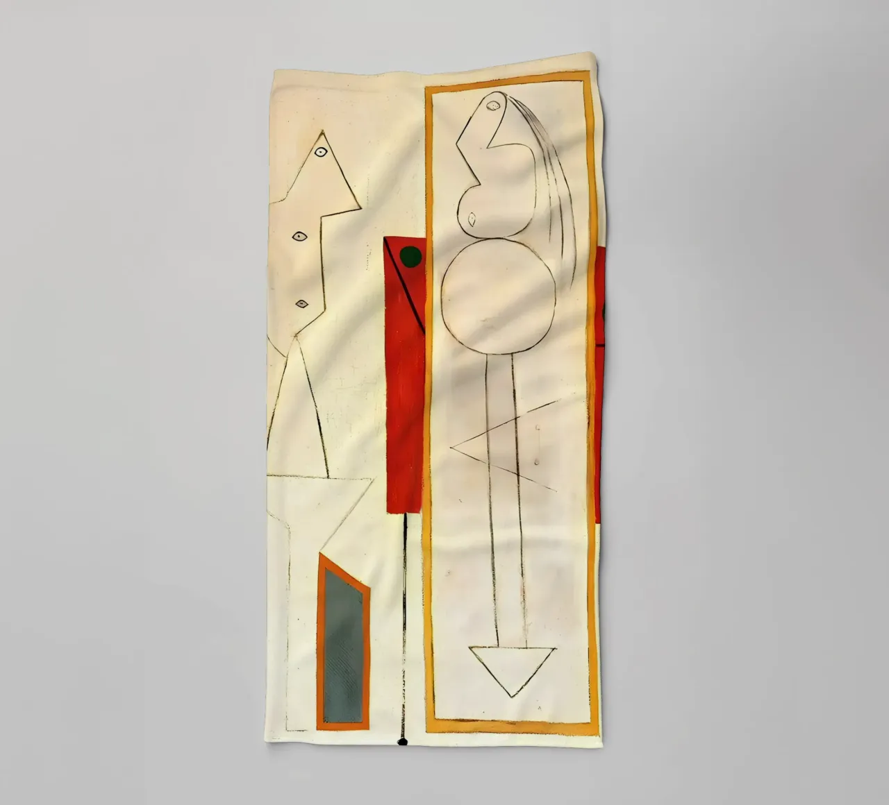 Forme surreali ispirate a Picasso - Arte astratta minimalista Pri asciugamano da bagno da homdeco