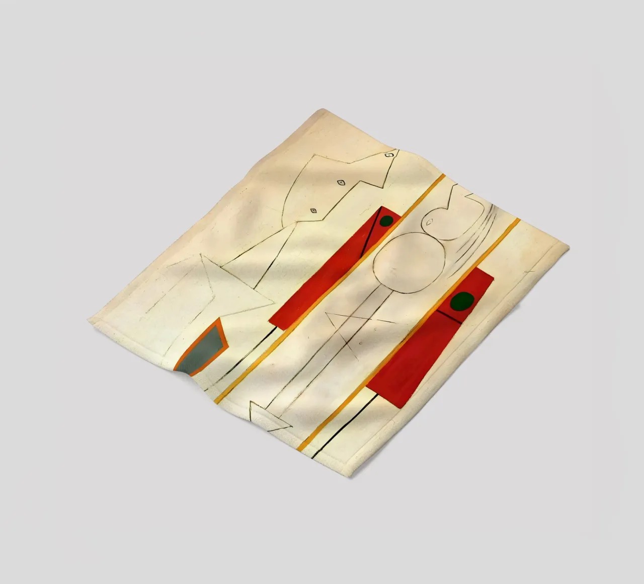 Forme surreali ispirate a Picasso - Arte astratta minimalista Pri coperta in pile da homdeco