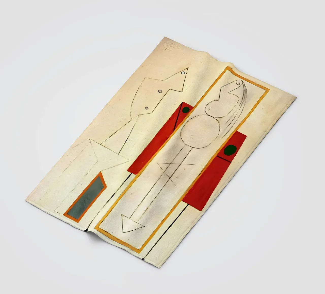Forme surreali ispirate a Picasso - Arte astratta minimalista Pri coperta in pile da homdeco