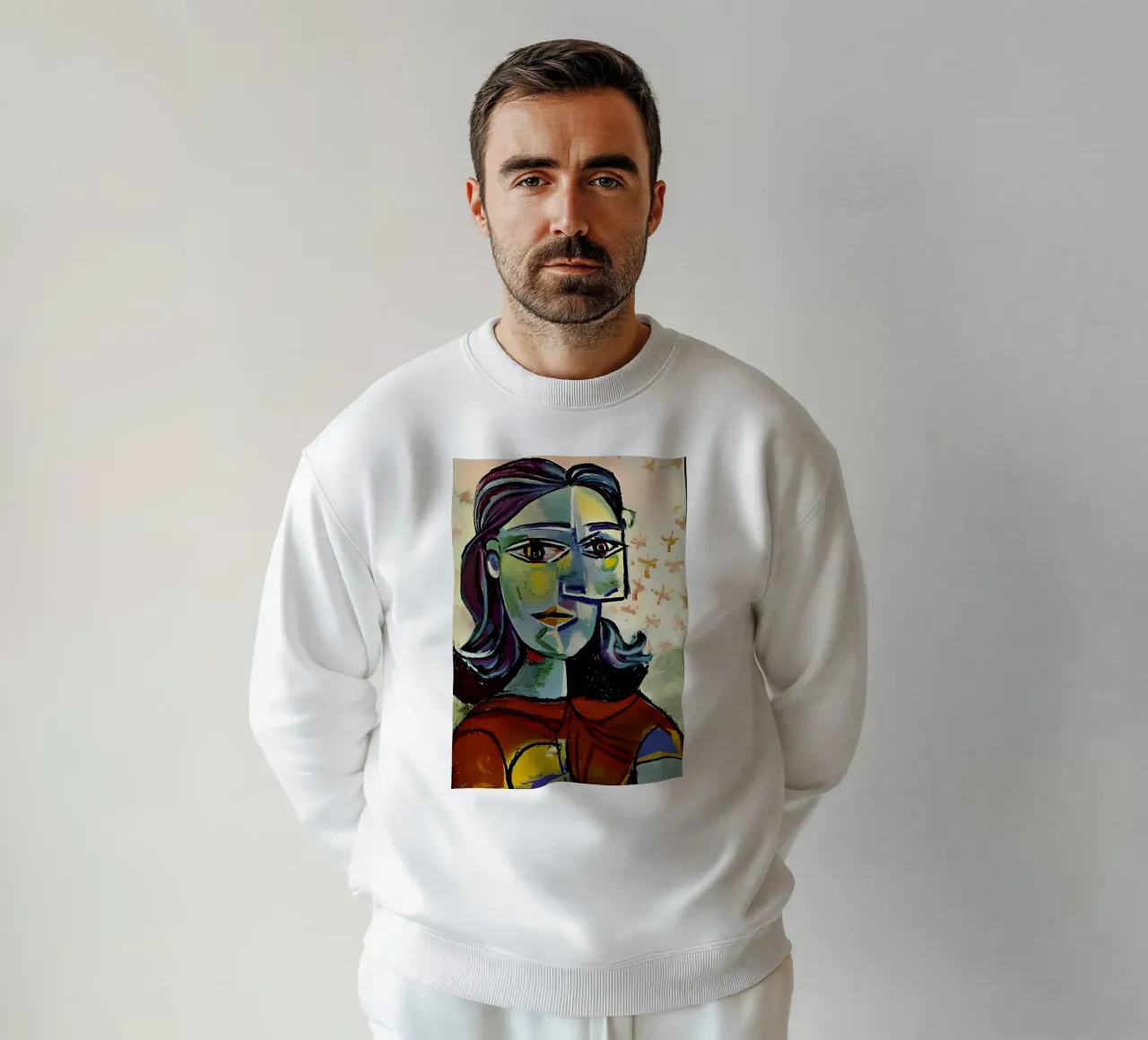 Ritratto di donna ispirato a Picasso - Stampa cubista in grassetto felpa da homdeco
