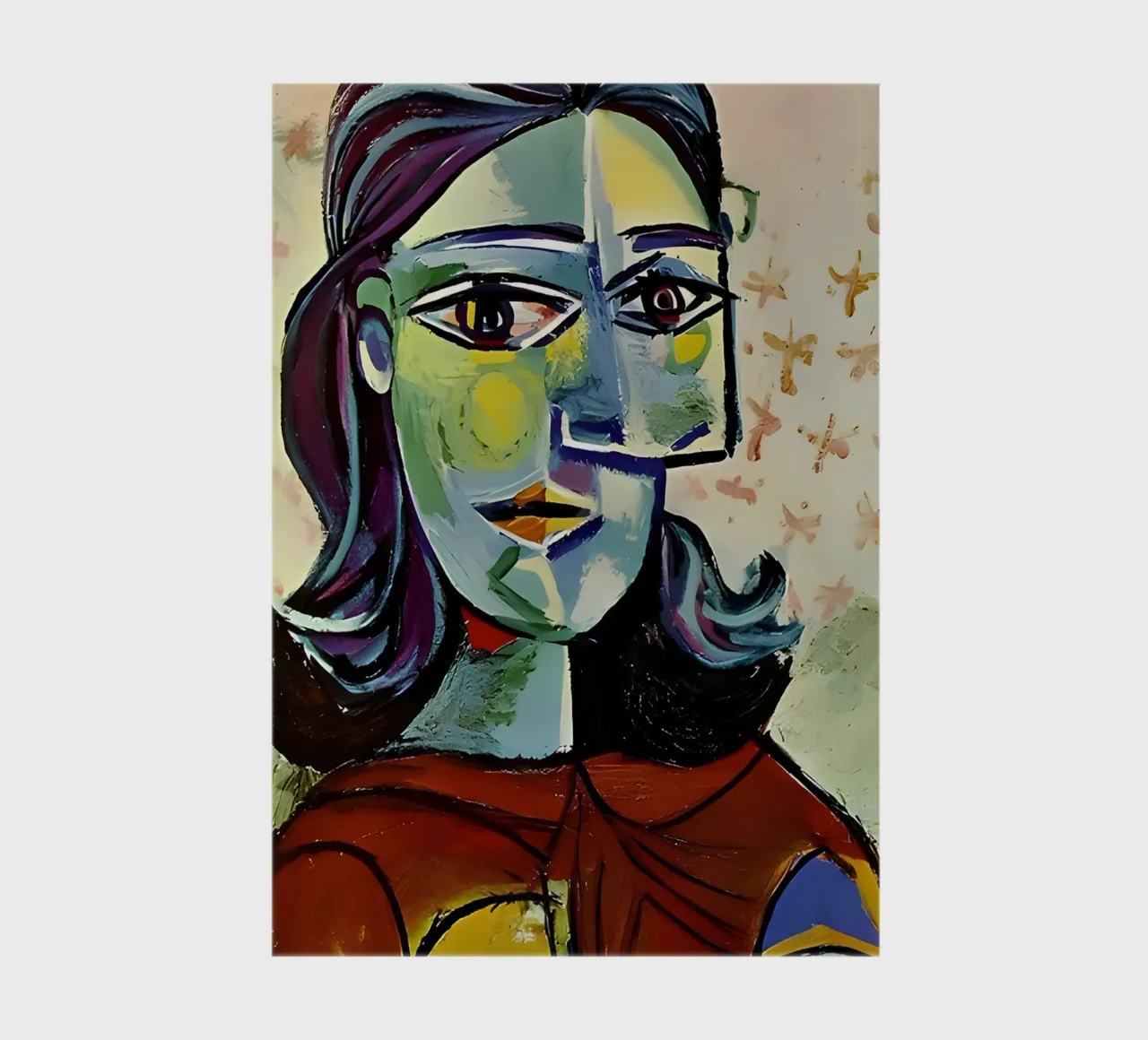 Portrait de femme inspiré de Picasso - Impression d'art cubiste audacieuse carnet de notes de homdeco
