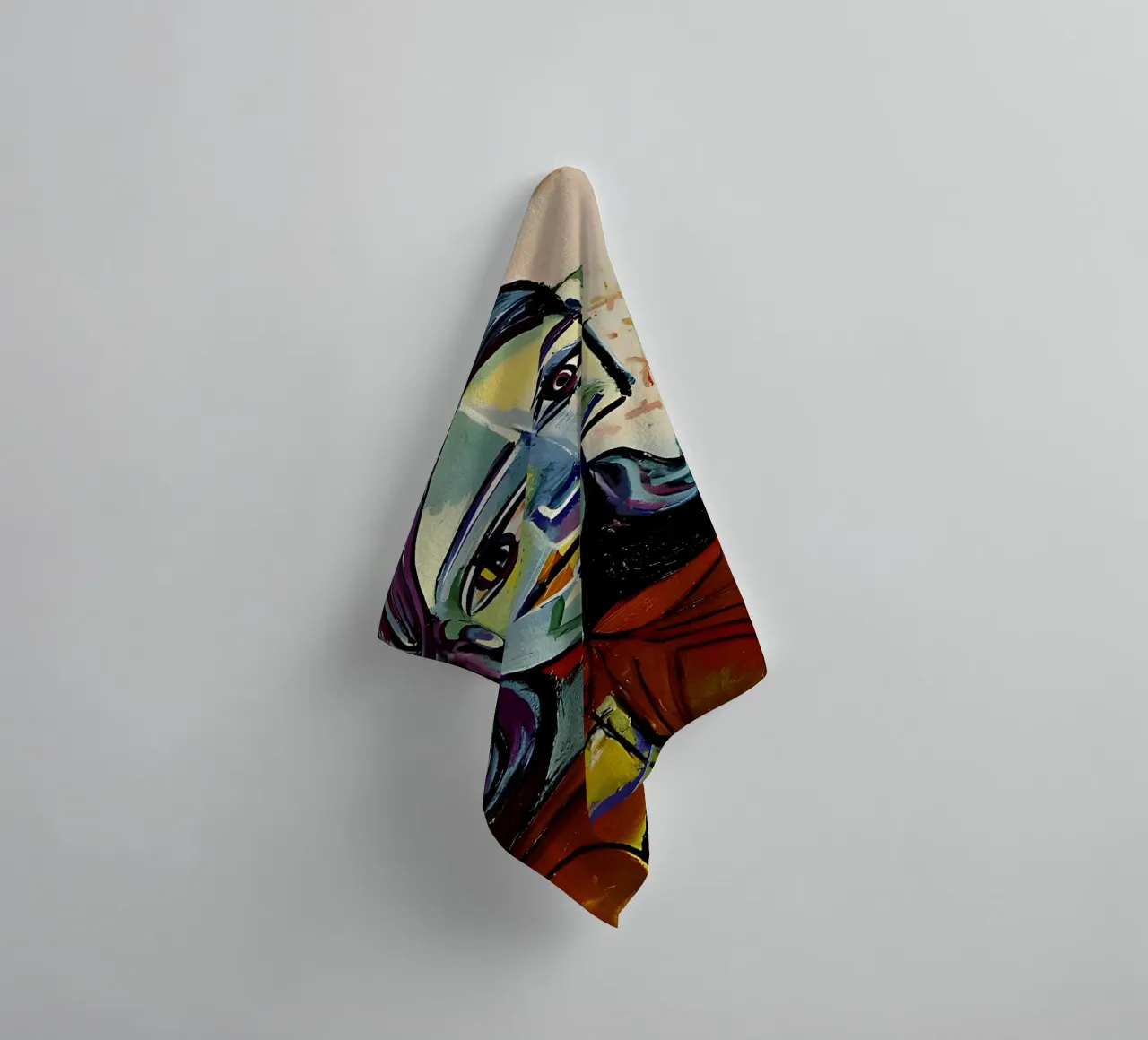 Ritratto di donna ispirato a Picasso - Stampa cubista in grassetto asciugamano da bagno da homdeco