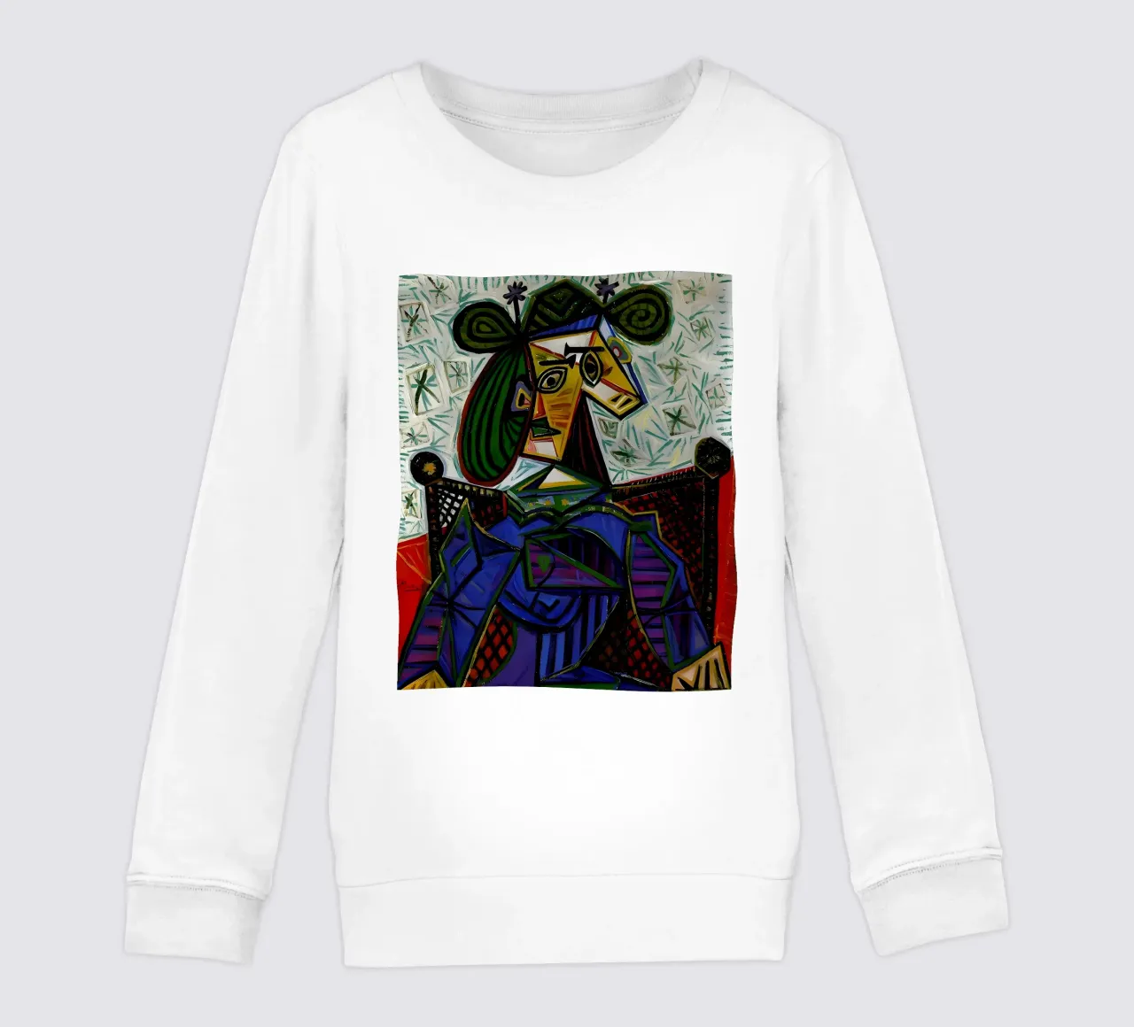 Donna con cappello ispirata a Picasso - Ritratto cubista iconico felpa bambino da homdeco