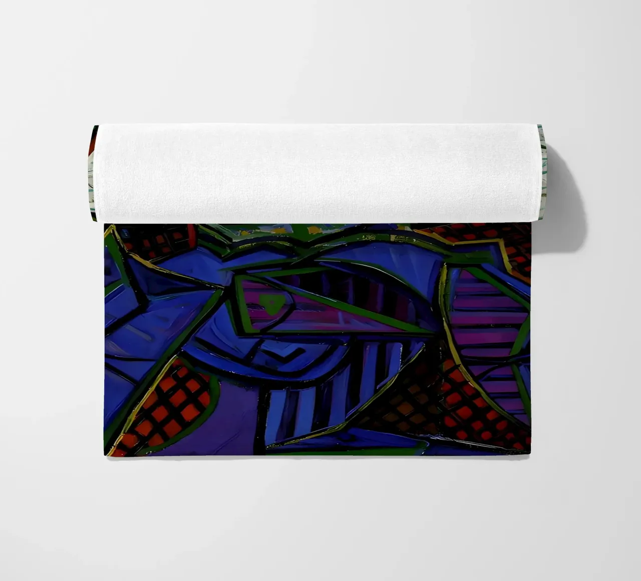 Donna con cappello ispirata a Picasso - Ritratto cubista iconico telo mare da homdeco