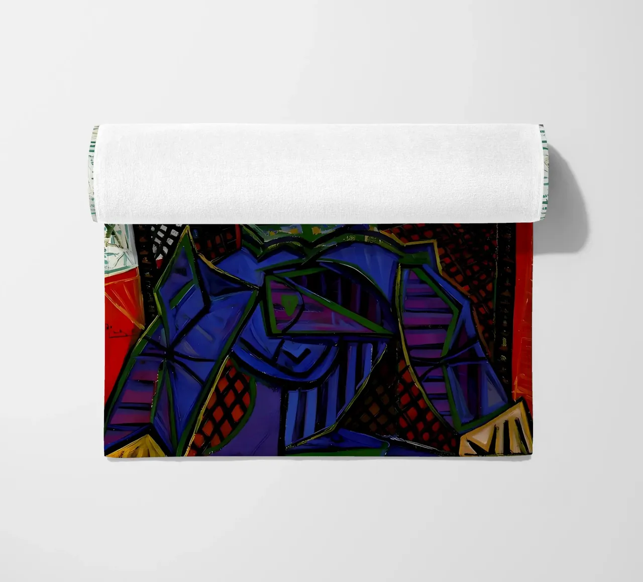 Donna con cappello ispirata a Picasso - Ritratto cubista iconico telo mare da homdeco