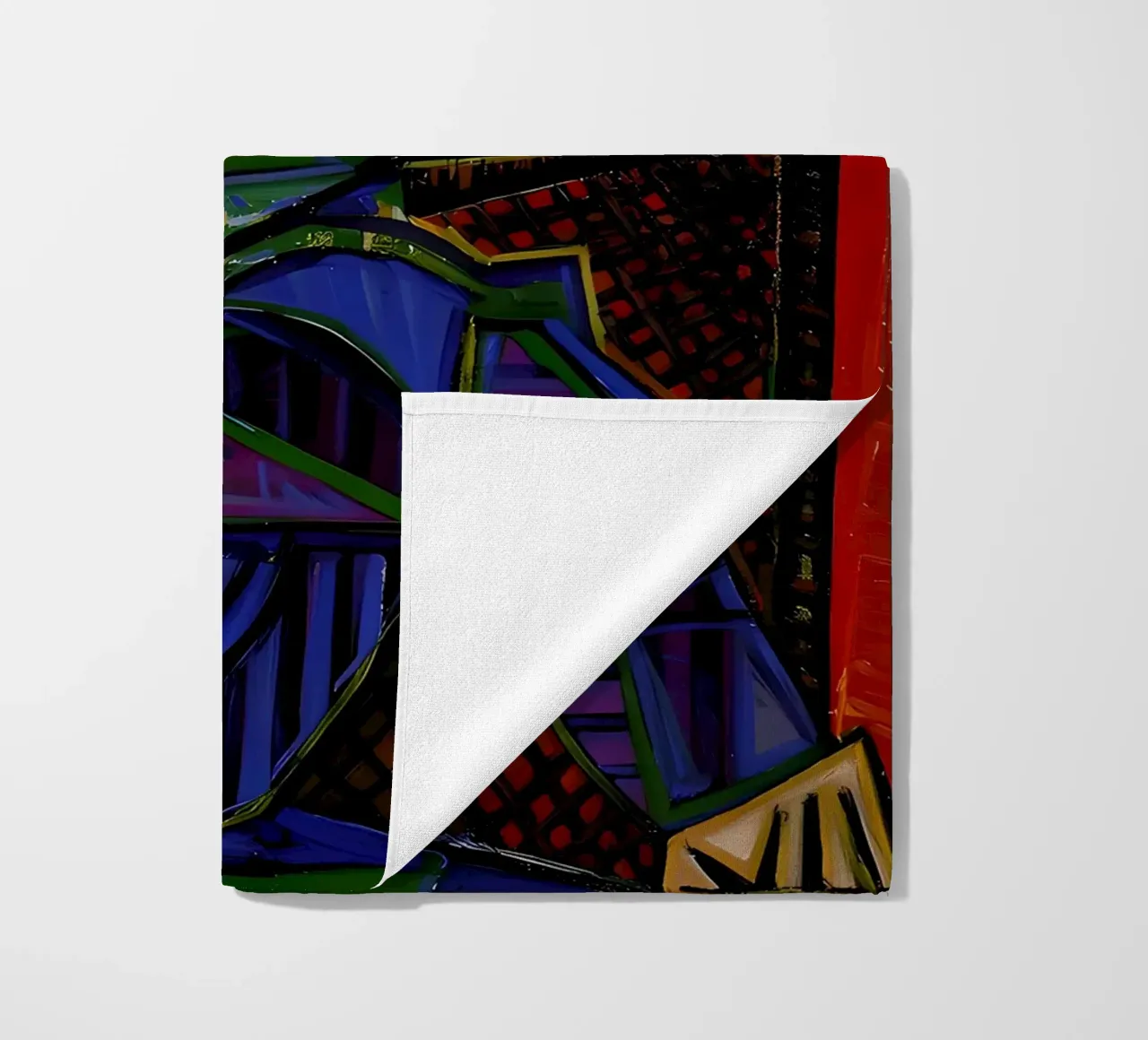 Donna con cappello ispirata a Picasso - Ritratto cubista iconico telo mare da homdeco