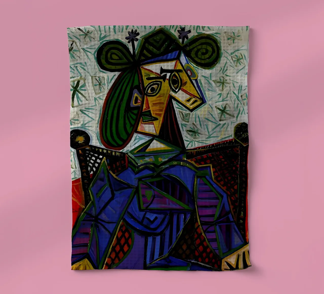 Donna con cappello ispirata a Picasso - Ritratto cubista iconico canovaccio da cucina da homdeco