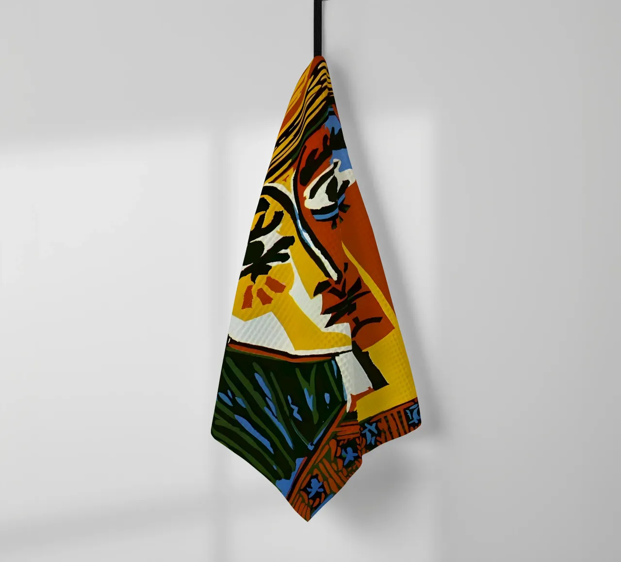 Testa di donna ispirata a Picasso - Vivace ritratto cubista canovaccio da cucina da homdeco