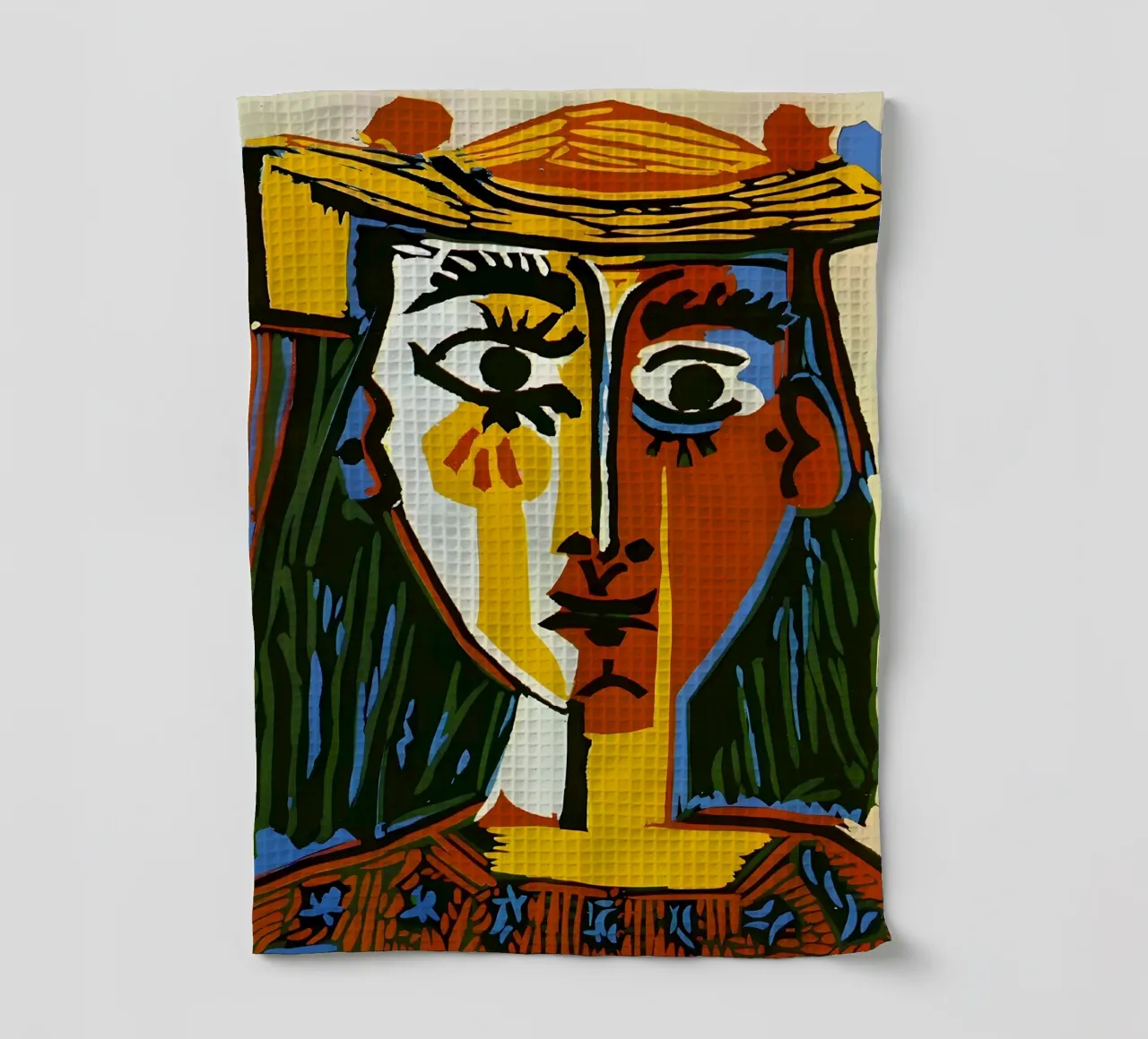 Testa di donna ispirata a Picasso - Vivace ritratto cubista canovaccio da cucina da homdeco