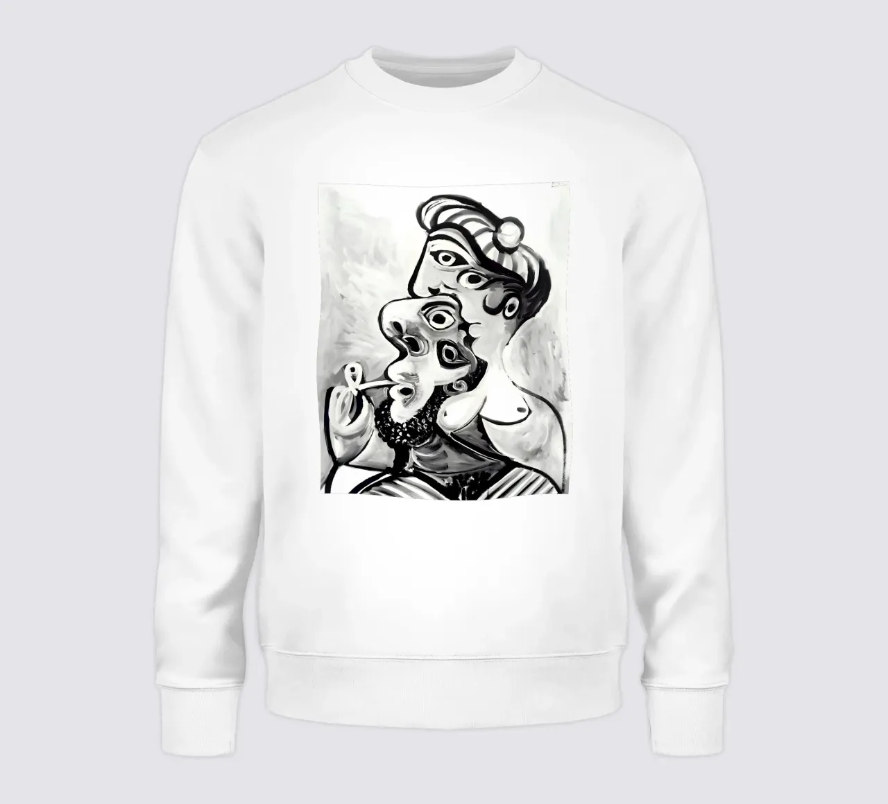 Ritratto astratto in bianco e nero ispirato a Picasso felpa da homdeco
