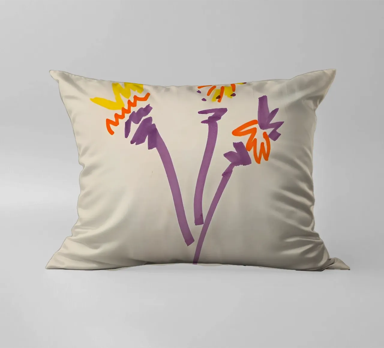 Picasso Bouquet 1964 - Vibrant Abstract Floral Print decorative cushion by homdeco