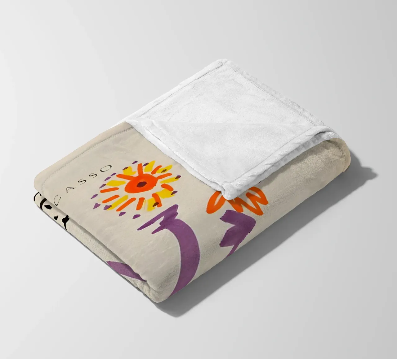 Picasso Bouquet 1964 - Vibrant Abstract Floral Print fleece blanket by homdeco
