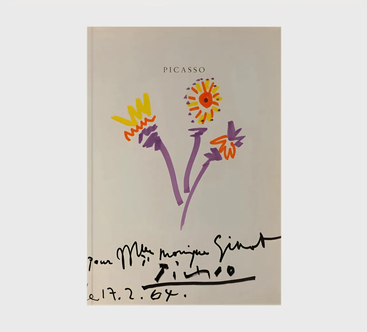 Picasso Bouquet 1964 - Vibrant Abstract Floral Print notebook by homdeco