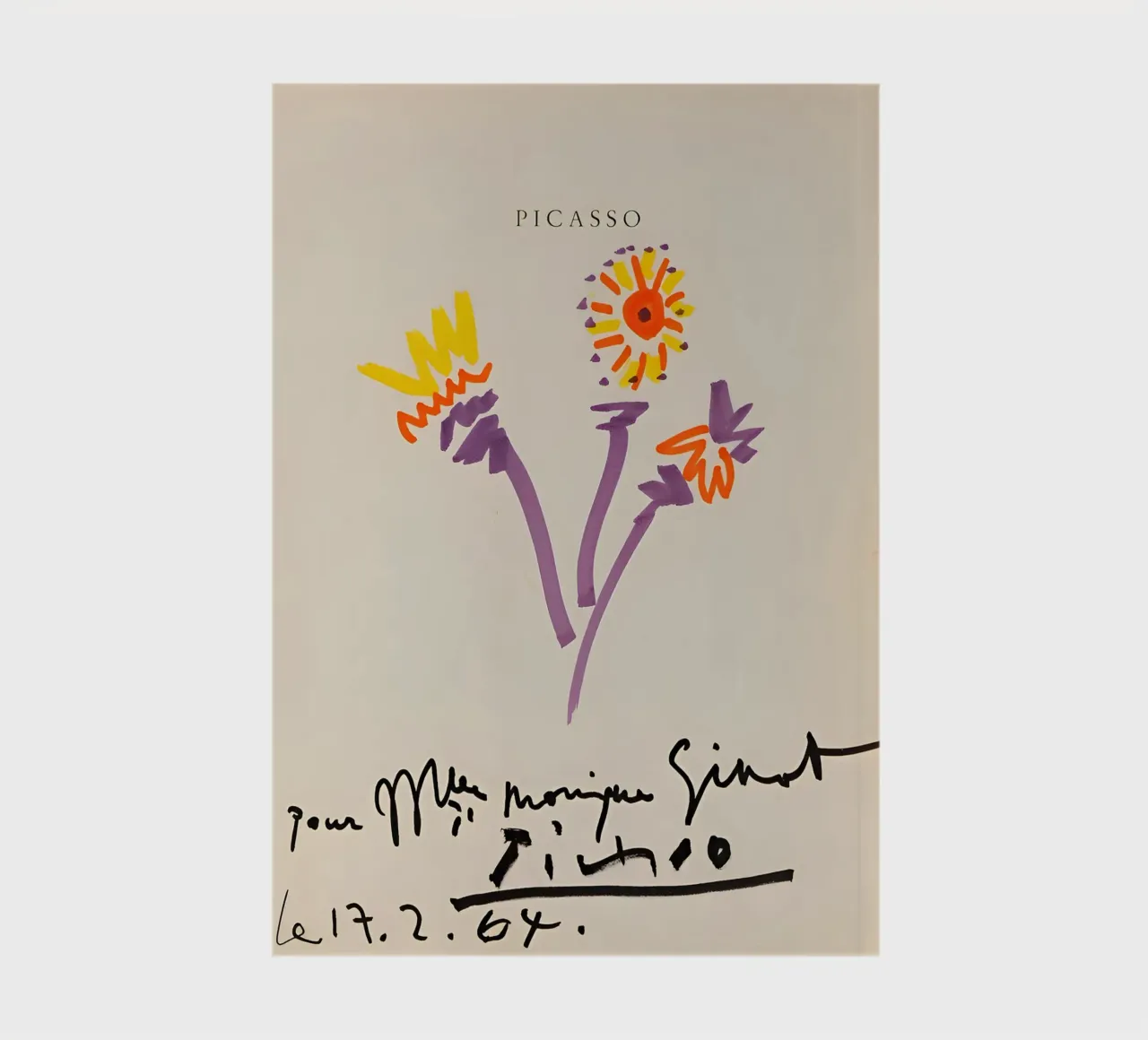 Picasso Bouquet 1964 - Vibrant Abstract Floral Print notebook by homdeco